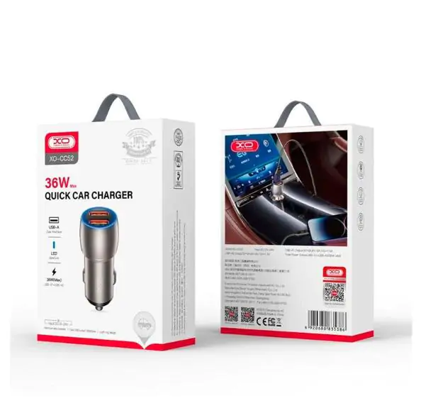 Купити оптом Купити Автомобільне зарядне зі шнуром Type-C XO CC52 (USB QC3.0 36W) оптом - ціна 110 грн в Україні 