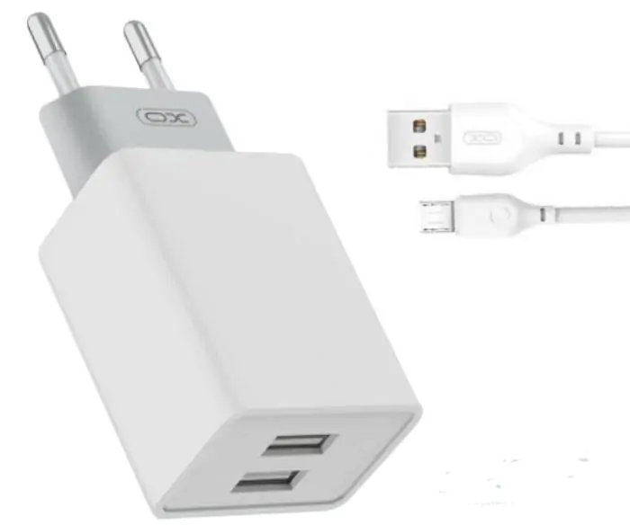Купить оптом Сетевое зарядное со шнуром microUSB XO L65 (2USB 2.4A) в Украине 