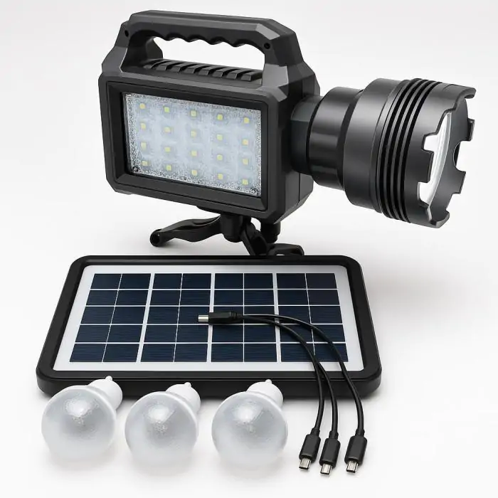 Купить оптом Фонарь лампа солнечная система переносная GDLITE GD-P70 (солнечная панель + повербанк 6000 mAh) в Украине 