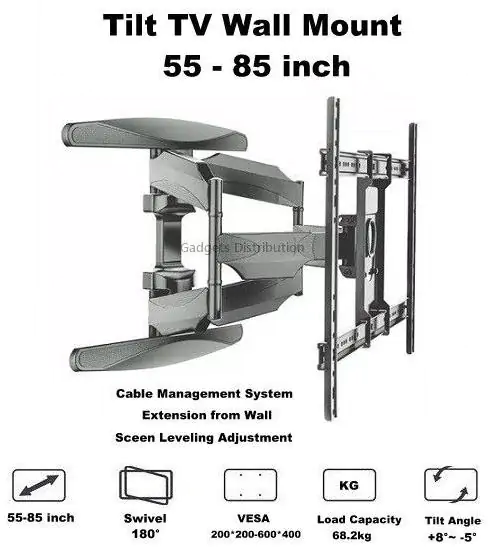 Купити оптом Купити Кронштейн для телевізора поворотний 55-85 дюйм. S65 оптом - ціна 1405 грн в Україні 