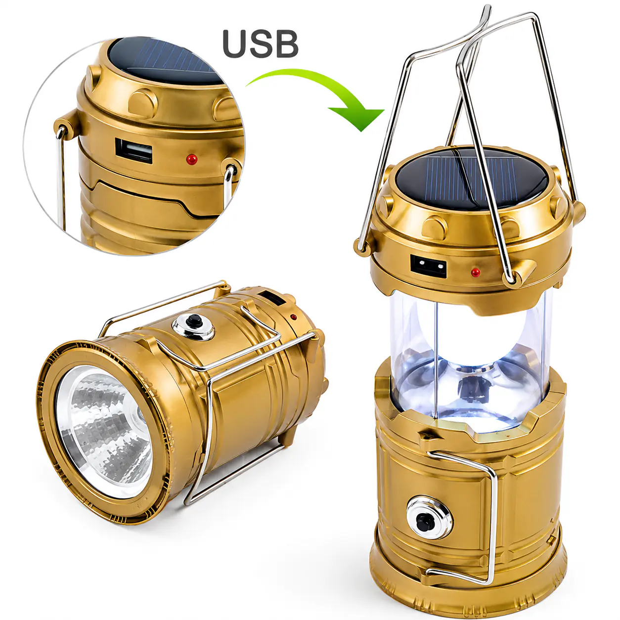 Купити оптом Купити Кемпінговий ліхтар USB 1W+6LED оптом - ціна 167 грн в Україні , зображення 2