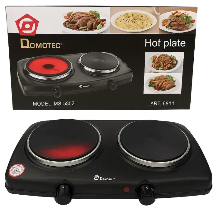 Купить оптом Электро плита настольная керамическая (2 конфорки) DOMOTEC MS-5852 в Украине 
