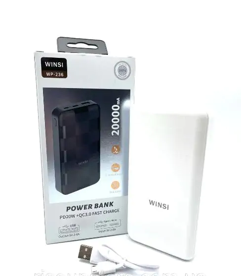 Купити оптом Купити Повербанк WINSI WP236 20000mAh (PD20W+QC) оптом - ціна 615 грн в Україні 