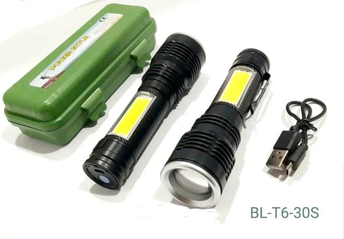 Купить оптом Фонарик ручной аккумуляторный BL-T6-30S (XPE+COB)