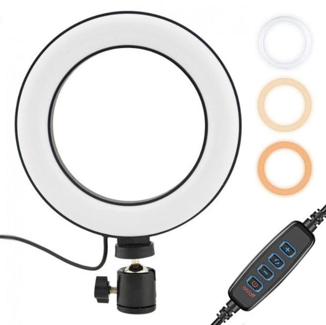 Купить оптом Кольцевая светодиодная лампа белый/теплый белый LED 16 см (0129)