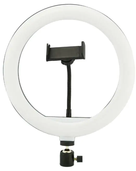 Купить оптом Кольцевая светодиодная лампа белый/теплый белый LED 26 см (с зажимом для телефона) HX-260 в Украине 