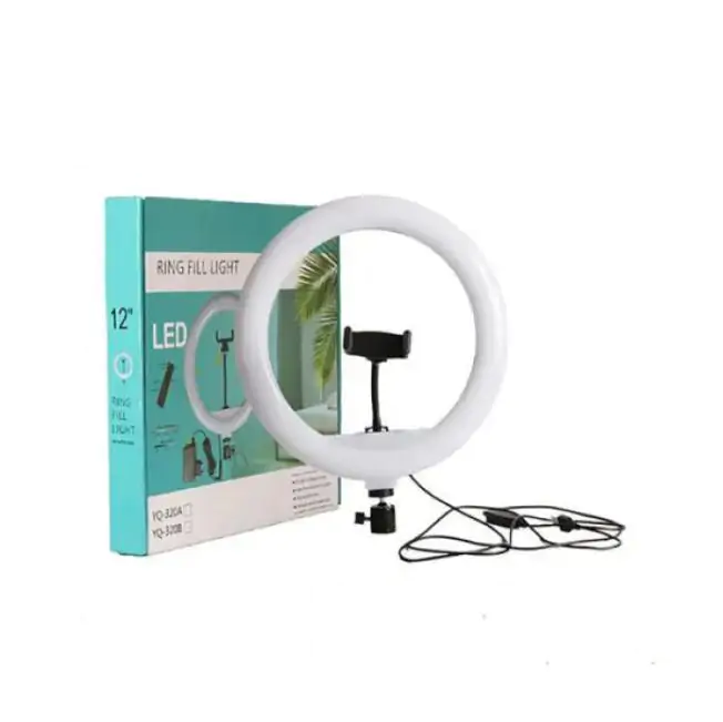 Купить оптом Кольцевая светодиодная лампа белый/теплый белый LED 30 см (с зажимом для телефона) HX-300 в Украине 