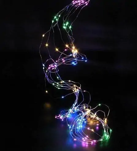 Купити оптом Купити Гірлянда 30 LED 3 метри на мідному дроті (крапля роси) Мультикольоровий (на батарейках з USB) оптом - ціна 28 грн в Україні 