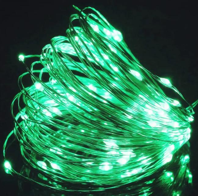 Купить оптом Гирлянда 200 LED 20 метров (капля росы) Зеленый (на батарейках + USB)