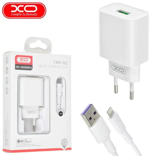 Купити оптом Купити Мережевий зарядний XO CE02A (PD 20W QC 18W) оптом - ціна 194 грн в Україні 