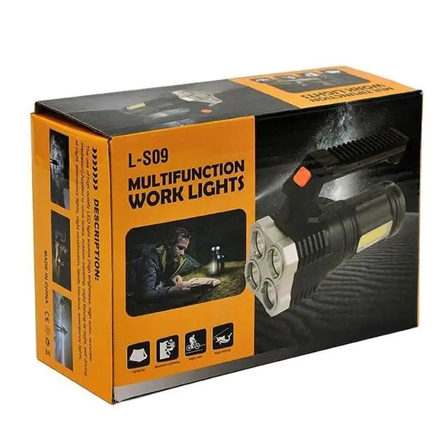 Купити оптом Купити Ліхтарик ручний акумуляторний L-S09 (4LED+COB) оптом - ціна 226 грн в Україні , зображення 2