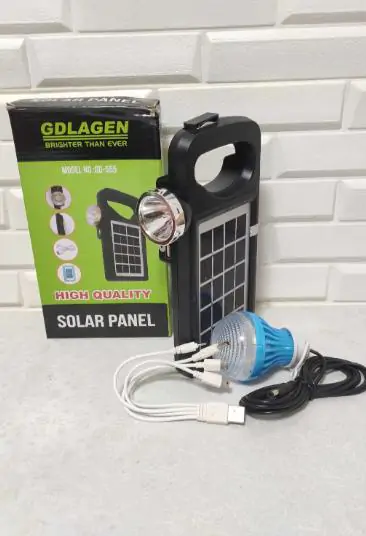 Купить оптом Кемпинговый фонарь солнечная система GD-555 (солненая панель+повербанк) в Украине 