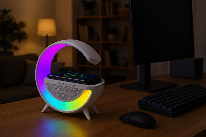 Купить оптом Колонка-ночник с беспроводной зарядкой и Bluetooth G11 в Украине , изображение 2