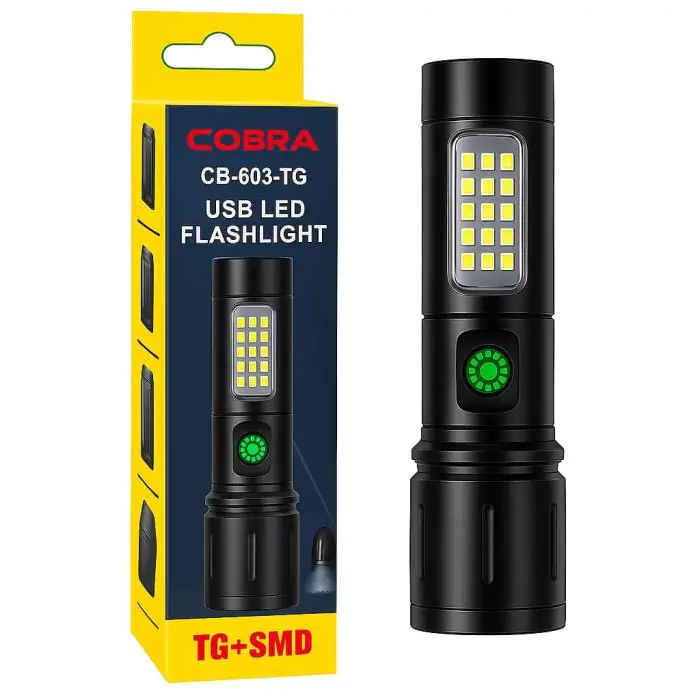 Купити оптом Купити Світлодіодний ручний ліхтар CB-603-TG (XPE + COB) оптом - ціна 143 грн в Україні 
