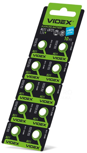 Купить оптом Батарейка для часов Videx AG11/LR721 10шт/блистер (Цена указана за 10шт)