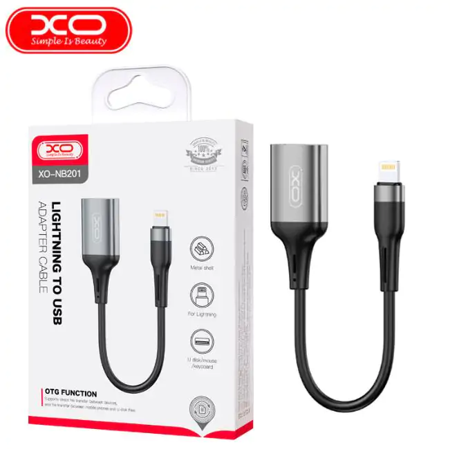 Купити оптом Купити Перехідник OTG Lightning to USB XO NB201 оптом - ціна 189 грн в Україні 