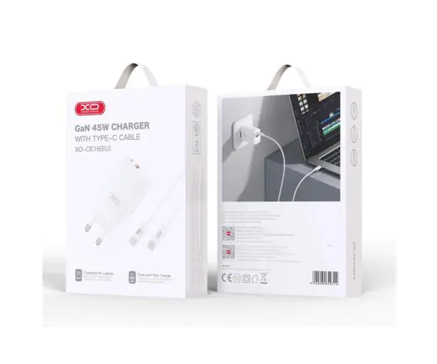 Купить оптом Сетевое зарядное с кабелем Type-C XO CE16 (1USB-C 45W+1USB-A 22.5W) в Украине 