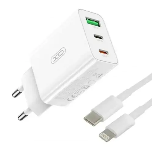 Купить оптом Сетевое зарядное с кабелем Type-C to Lightning XO L113 PD20W в Украине 
