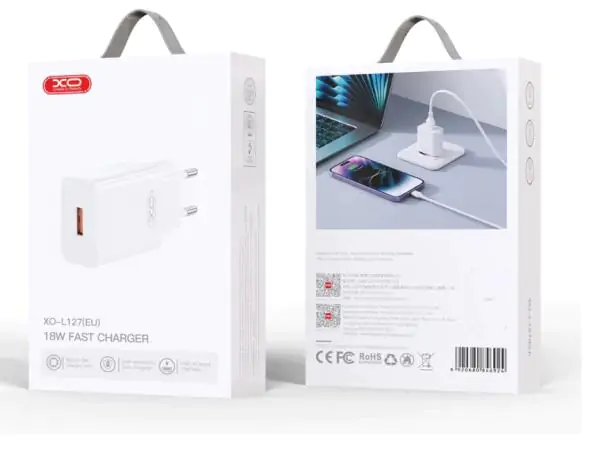 Купить оптом Сетевое зарядное с кабелем microUSB XO L127 (USB-A QC18W) в Украине 