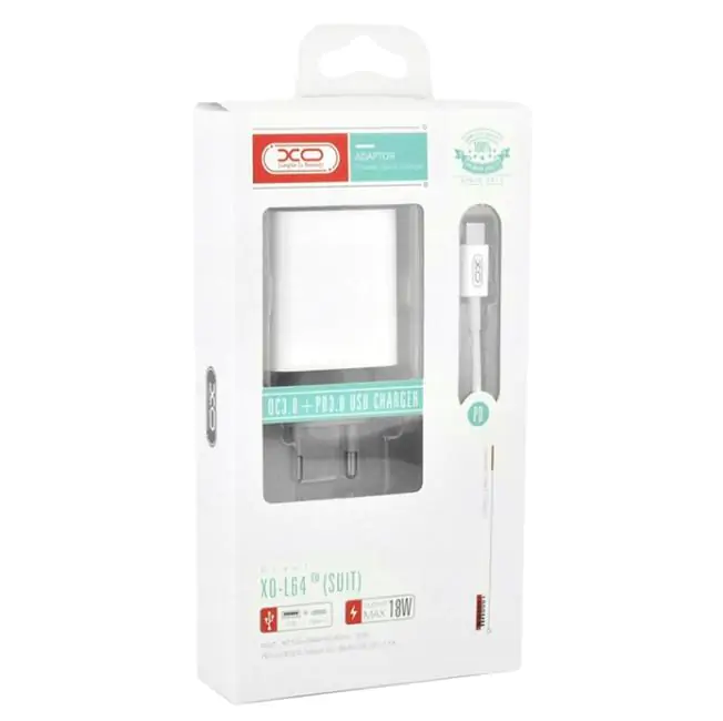 Купити оптом Купити Мережевий зарядний кабель Type-C XO L64 (20W QC3.0+PD) оптом - ціна 158 грн в Україні 