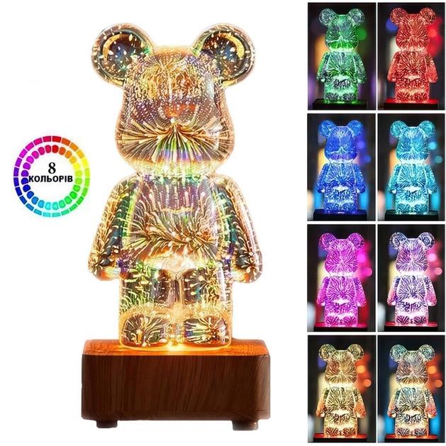 Купить оптом 3D ночник Медведь (8 цветов) KX-197XX в Украине