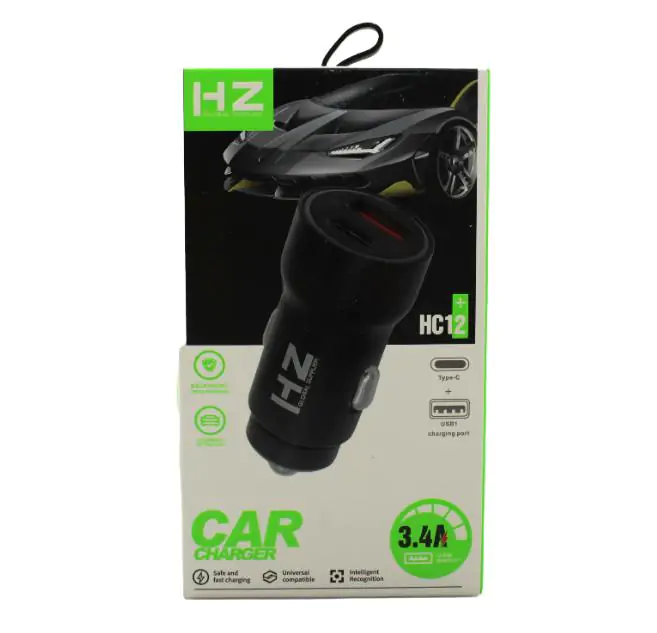 Купить оптом Автомобильное зарядное HZ HC12 (1Type-C 1USB) в Украине 
