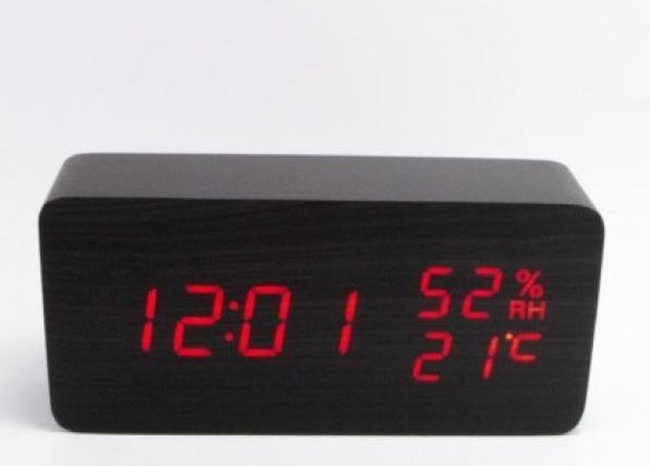 Купить оптом Электронные часы под дерево + датчик влажности VST 862[S] / RED в Украине