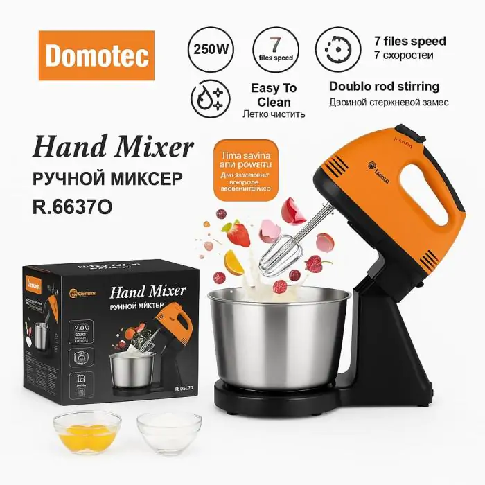 Купити оптом Купити Міксер з чашею DOMOTEC R.6637O (помаранчевий) оптом - ціна 490 грн в Україні 