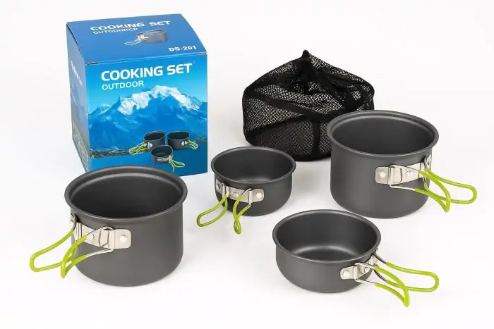 Купить оптом Алюминиевый туритический набор посуды (4 кастрюли) COOKING SET DS-201 в Украине , изображение 2
