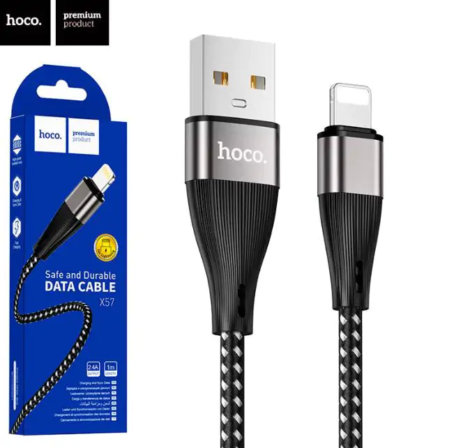 Купити оптом Купити Кабель Lightning Hoco X57 1M оптом - ціна 44 грн в Україні 