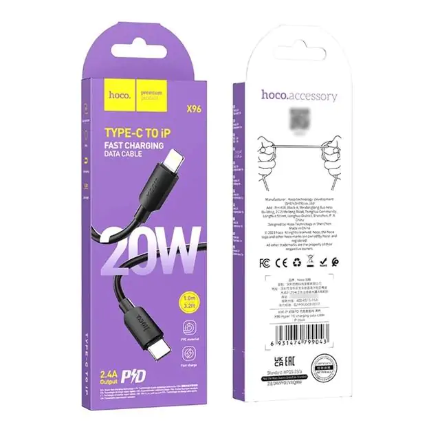 Купити оптом Купити Кабель Type-C to Lightning Hoco X96 1M оптом - ціна 33 грн в Україні 