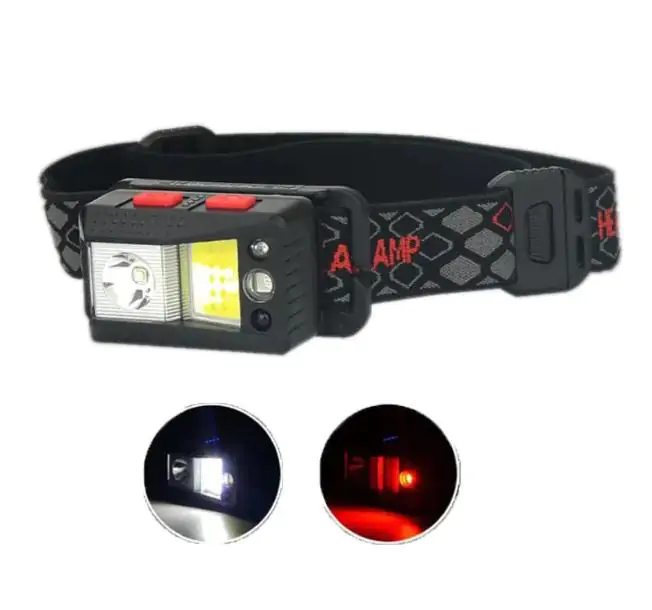 Купити оптом Купити Налобний ліхтар із Type-C датчиком руху та червоним світлом SL09 (LED+COB+RED) оптом - ціна 235 грн в Україні 