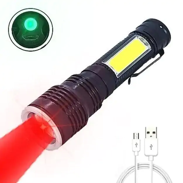 Купить оптом Ручной фонарь (боковой красный свет) с microUSB BL-35 в Украине 