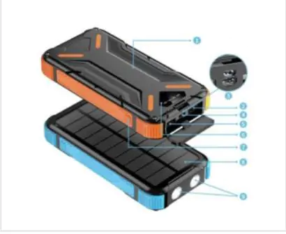 Купити оптом Купити Внешний аккумулятор с солнечной панелью и фонариком JIAGENG 10000mAh оптом - ціна 523 грн в Україні 