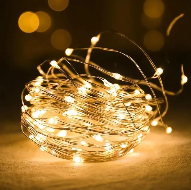 Купить оптом Гирлянда на батарейках (3xAA)+USB 5 метров 50 LED (теплый белый) в Украине 