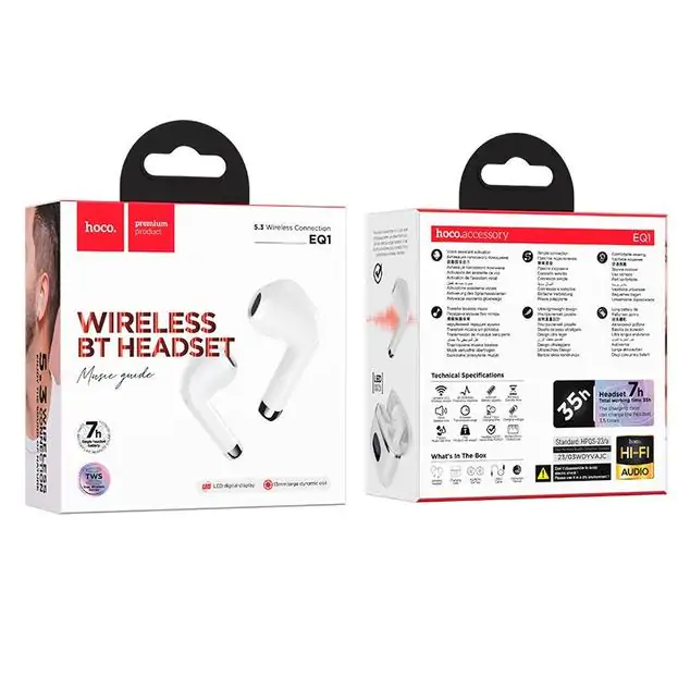 Купити оптом Купити Беспроводные наушники вкладыши HOCO EQ1 оптом - ціна 445 грн в Україні 