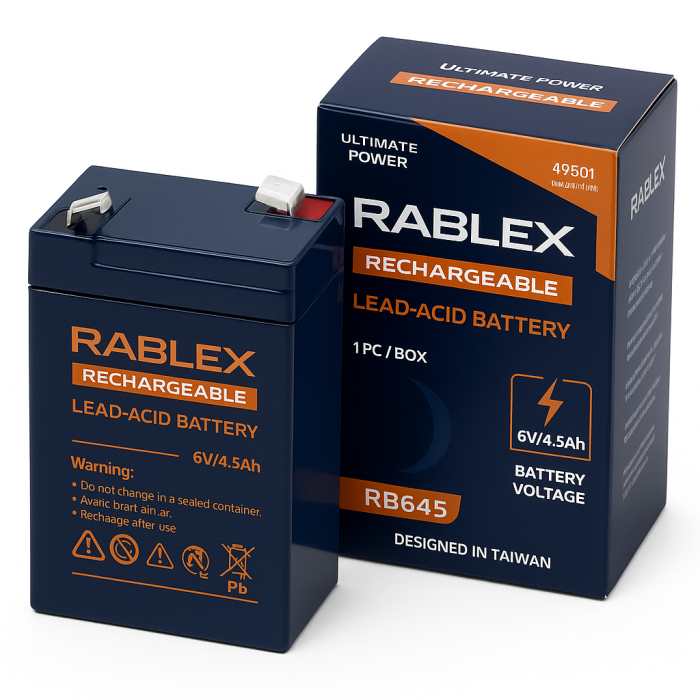 Купить оптом Аккумулятор RABLEX 6V 4.5Ah RB645