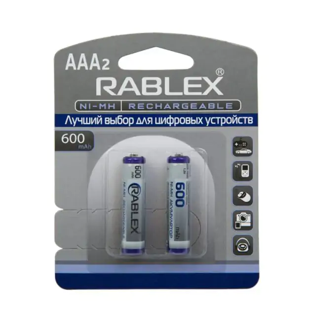 Купить оптом Аккумулятор RABLEX HR03/AAA 600mAh 2шт/блистер (Цена указана за 2шт) в Украине 