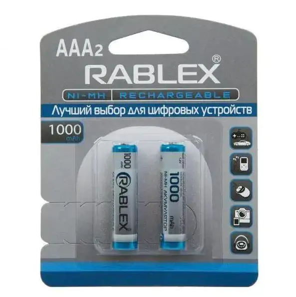 Купити оптом Купити Акумулятор RABLEX HR03/AAA 1000mAh 2шт/блістер (Ціна вказана за 2шт) оптом - ціна 85 грн в Україні 