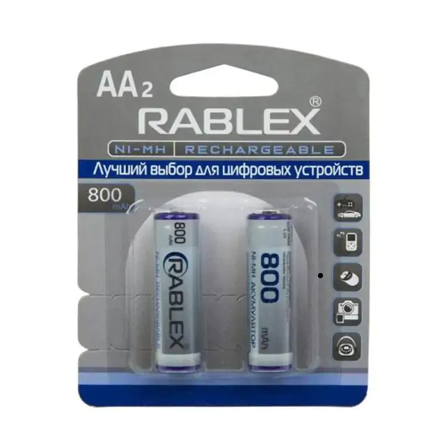 Купити оптом Купити Акумулятор RABLEX HR6/AA 800mAh 2шт/блістер (Ціна вказана за 2шт) оптом - ціна 68 грн в Україні 