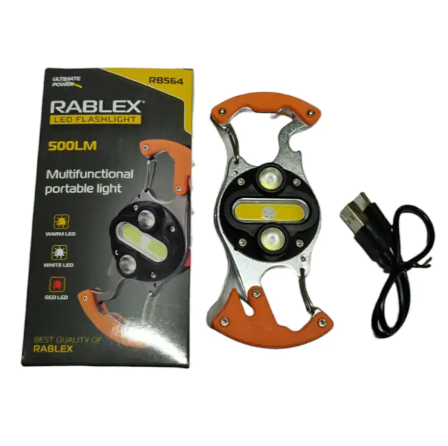 Купити оптом Купити Ліхтарик з карабіном туристичний RABLEX RB-564 оптом - ціна 123 грн в Україні 
