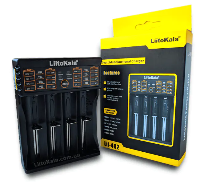 Купити оптом Купити Зарядний пристрій LiitoKala Lii-402 (універсальний) оптом - ціна 367 грн в Україні 