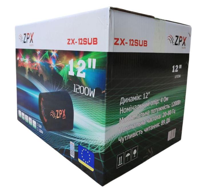 Купить оптом Авто сабвуфер 1200W ZPX ZX-12SUB в Украине , изображение 3
