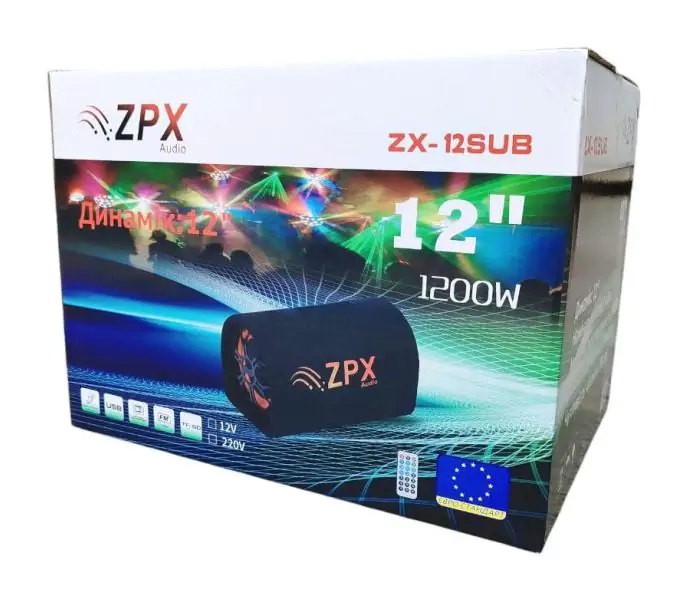Купити оптом Купити Автомобільний сабвуфер 1200W ZPX ZX-12SUB оптом - ціна 2062 грн в Україні , зображення 2