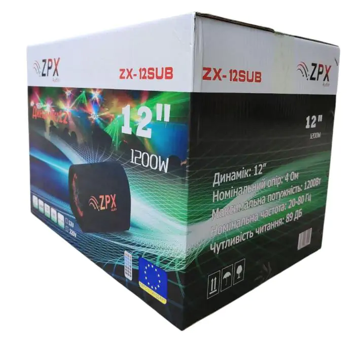Купити оптом Купити Автомобільний сабвуфер 1200W ZPX ZX-12SUB оптом - ціна 2062 грн в Україні , зображення 3