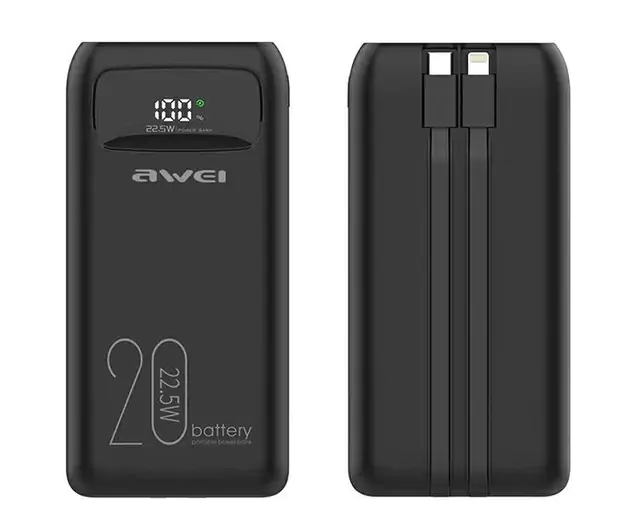 Купить оптом Аккумулятор PowerBank 20000mAh AWEI P13 (PD22.5W+QC3.0) в Украине 