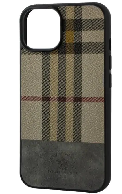 Купить оптом Чехол в стиле Burberry Polo для iPhone 13 (Серый) в Украине 