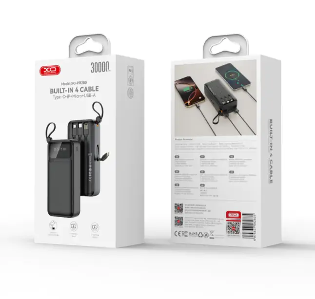 Купить оптом Повербанк 30000 mAh 4in1 XO PR280 (PD20W QC22.5W) в Украине 