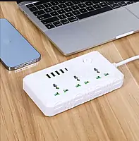 Купить оптом Удлинитель сетевой фильтр 2m 2500W (3РОЗ 3USB 1USB-C) T-61 в Украине 
