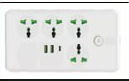 Купить оптом Удлинитель сетевой фильтр 2m 2500W (4РОЗ 2USB 1USB-C) T-60